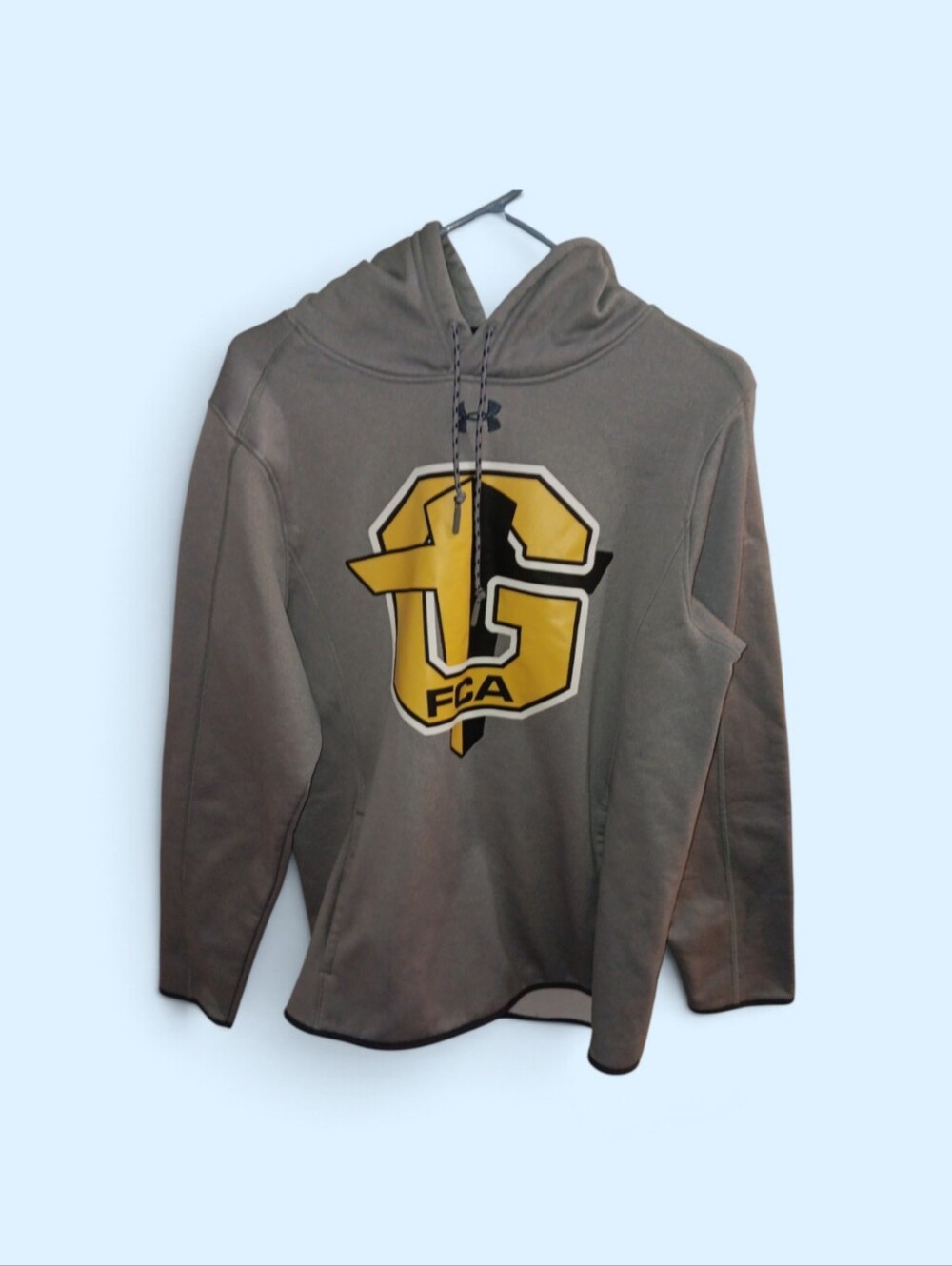 Under Armour Gray Hoodie with Yellow and Black Design